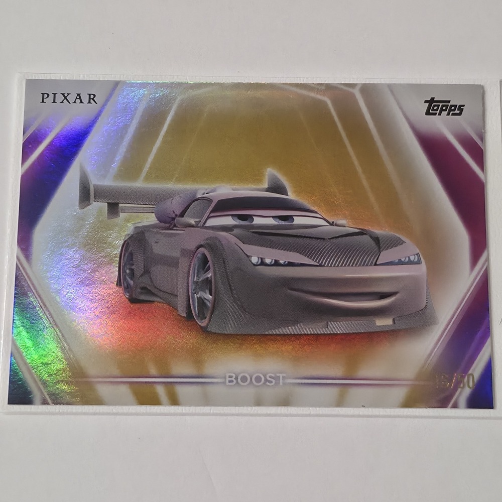 2026 Topps Disney Neon - Boost (Cars) Gold Refractor /50 #98 & Magna Madness - Picture 4 of 11